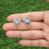 Moonstone Stud Earrings, Designer Studs, Sterling Silver Studs, Push Back Earrings, June Birthstone, Moonstone Round 8 mm Studs