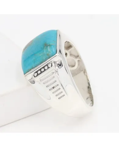 Arizona Turquoise Men's Ring - 925 Sterling Silver Gemstone Jewelry