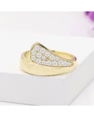 Elegant Moissanite Ring – Gold Plated Sterling Silver Jewelry