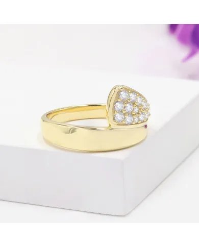Elegant Moissanite Ring – Gold Plated Sterling Silver Jewelry