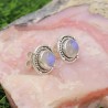 Moonstone Stud Earrings, Designer Studs, Sterling Silver Studs, Push Back Earrings, June Birthstone, Moonstone Round 8 mm Studs