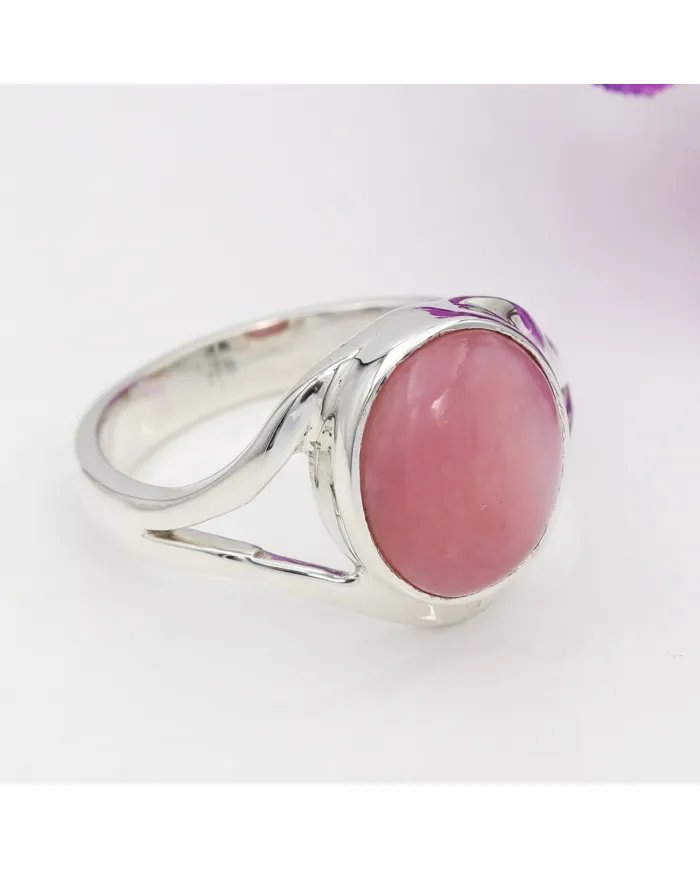Pink Opal Ring - 925 Sterling Silver Handmade Oval Gemstone Jewelry