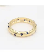Cubic Zirconia Tanzanite Ring - Gold Plated 925 Silver Dot Design Jewelry