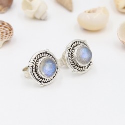 Moonstone Stud Earrings, Designer Studs, Sterling Silver Studs, Push Back Earrings, June Birthstone, Moonstone Round 8 mm Studs