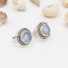 Moonstone Stud Earrings, Designer Studs, Sterling Silver Studs, Push Back Earrings, June Birthstone, Moonstone Round 8 mm Studs