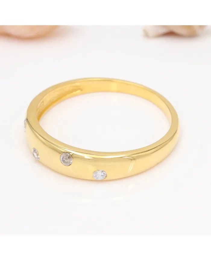 Sprinkler Diamond 925 Sterling Silver Gold Plated Handmade Ring