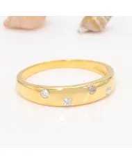 Sprinkler Diamond 925 Sterling Silver Gold Plated Handmade Ring