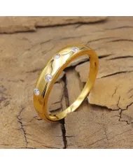 Sprinkler Diamond 925 Sterling Silver Gold Plated Handmade Ring