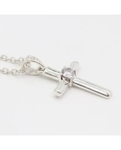 Swarovski Crystal Cross Pendant - 925 Sterling Silver  Religious Jewelry