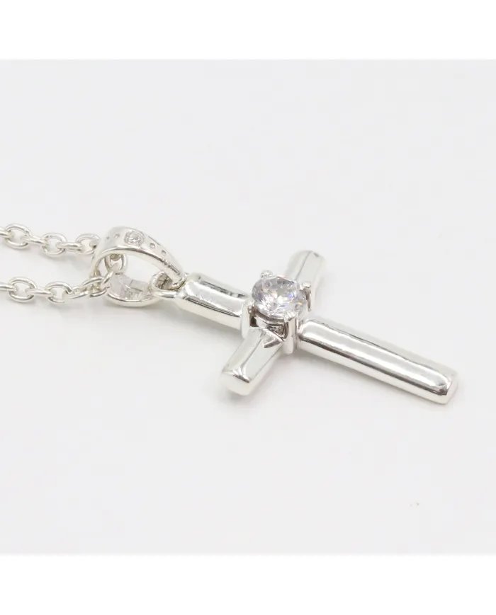 Swarovski Crystal Cross Pendant - 925 Sterling Silver  Religious Jewelry