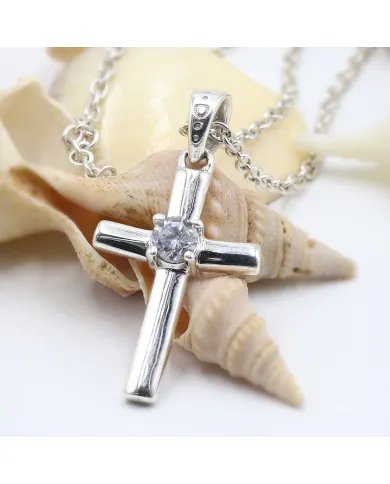 Swarovski Crystal Cross Pendant - 925 Sterling Silver  Religious Jewelry