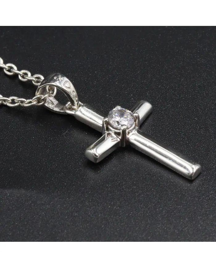 Swarovski Crystal Cross Pendant - 925 Sterling Silver  Religious Jewelry