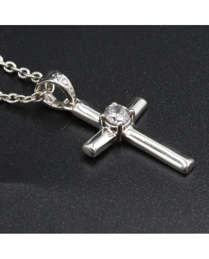 Swarovski Crystal Cross Pendant Necklace, 925 Sterling Silver Jewelry
