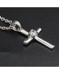 Swarovski Crystal Cross Pendant - 925 Sterling Silver  Religious Jewelry