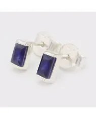 Blue Sapphire Stud Earrings - 925 Sterling Silver Jewelry