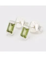 Peridot Stud Earrings - 925 Sterling Silver Jewelry