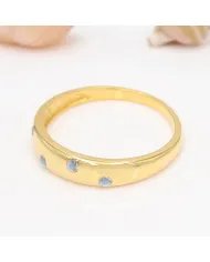 Rainbow Moonstone Eternity Band Ring - Handmade Gold Plated Silver Jewelry
