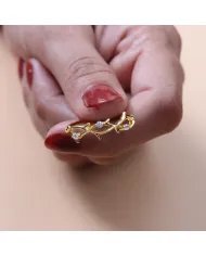 Swarovski Crystal Ring - 925 Sterling Silver Gold Plated Elegant Jewelry