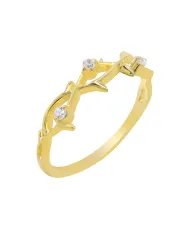 Swarovski Crystal Ring - 925 Sterling Silver Gold Plated Elegant Jewelry