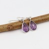 Tear Drop Earrings, Amethyst Earrings, Dangle Earrings, Silver Earrings, Statement Earrings, Ear Wire Earrings, Dainty Earrings