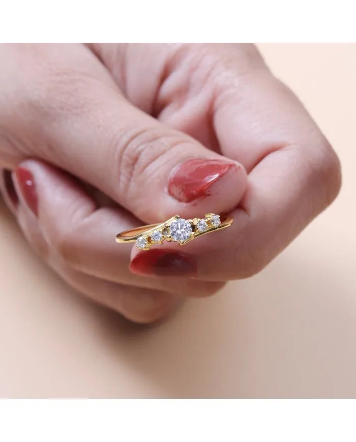 Sparkling Swarovski Crystal Ring – 925 Sterling Silver, Gold-Plated