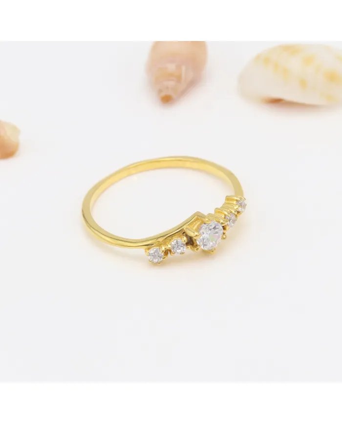 Sparkling Swarovski Crystal Ring – 925 Sterling Silver, Gold-Plated