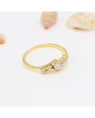 Sparkling Swarovski Crystal Ring – 925 Sterling Silver, Gold-Plated