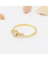 Sparkling Swarovski Crystal Ring – 925 Sterling Silver, Gold-Plated