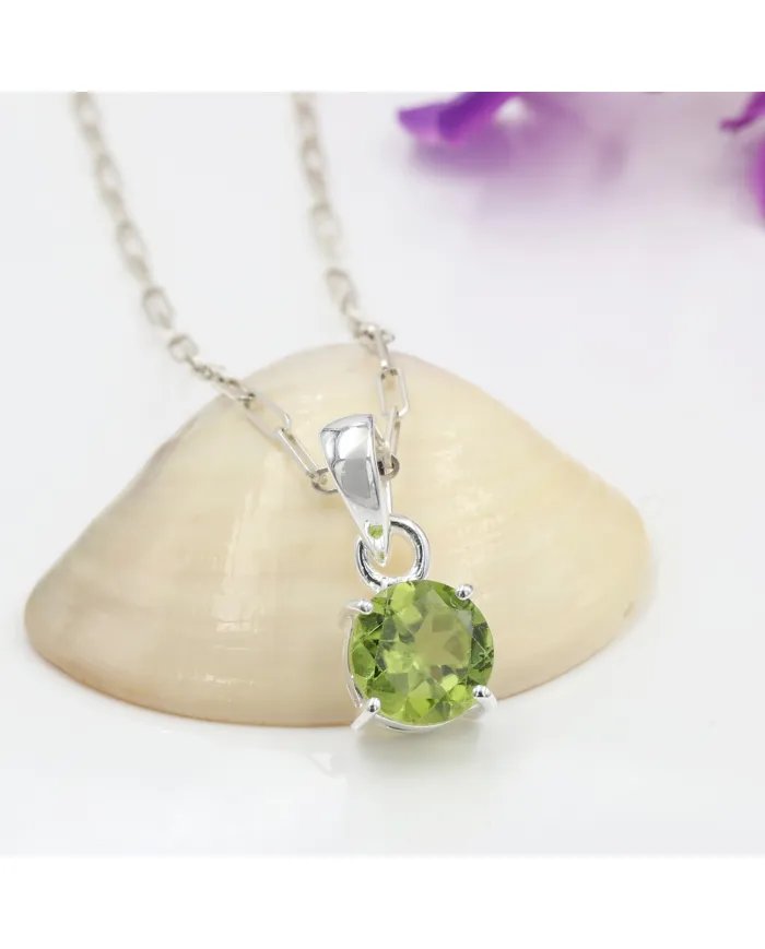 Peridot Pendant - Handmade 925 Sterling Silver Gemstone Jewelry