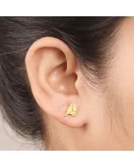 Moissanite Bird Stud Earrings - Gold Plated 925 Silver Animal Jewelry