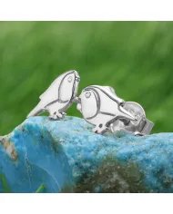 Moissanite Bird Stud Earrings - 925 Sterling Silver Animal Jewelry