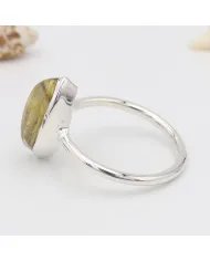 Rutilated Quartz Gemstone Ring - 925 Sterling Silver Handmade Jewelry