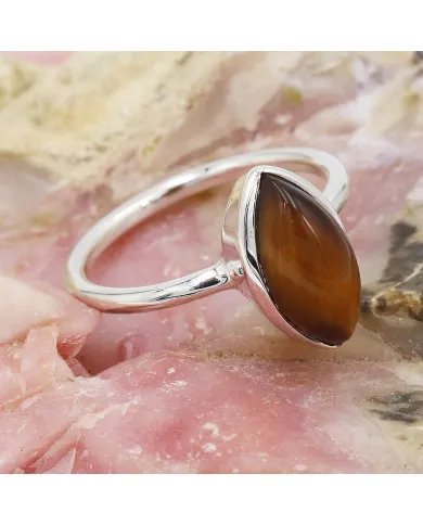 Tiger Eye Gemstone Ring - 925 Sterling Silver Handmade Gemstone Jewelry