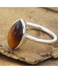 Tiger Eye Gemstone Ring - 925 Sterling Silver Handmade Gemstone Jewelry