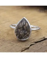 Tourmalinated Quartz Ring - 925 Sterling Silver Gemstone Jewelry