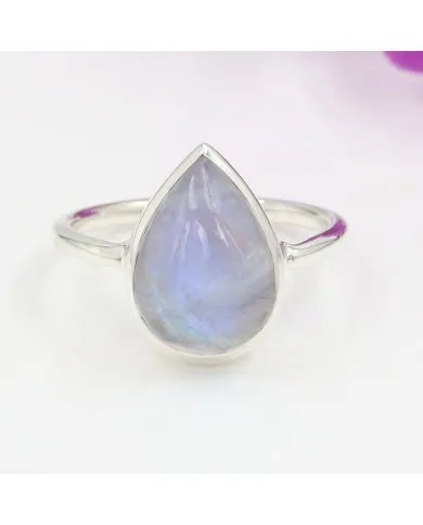 Rainbow Moonstone Ring - 925 Sterling Silver Handmade Gemstone jewelry