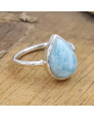 Genuine Larimar Gemstone 925 Sterling Silver Handmade Dainty Jewelry