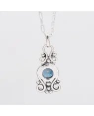 London Blue Topaz Pendant - 925 Sterling Silver Handcrafted Jewelry
