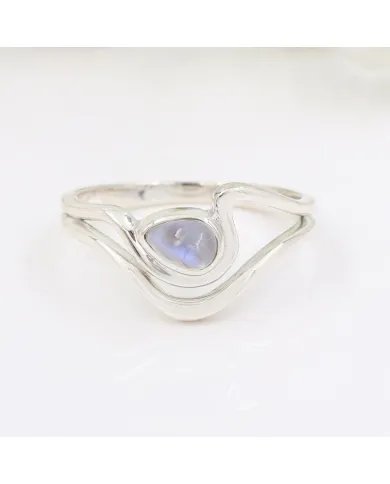Rainbow Moonstone Ring - 925 Sterling Silver Handmade Gemstone Jewelry