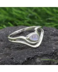 Rainbow Moonstone Ring - 925 Sterling Silver Handmade Gemstone Jewelry