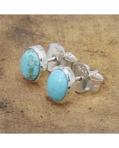 Arizona Turquoise Stud Earrings – Handmade 925 Sterling Silver Jewelry