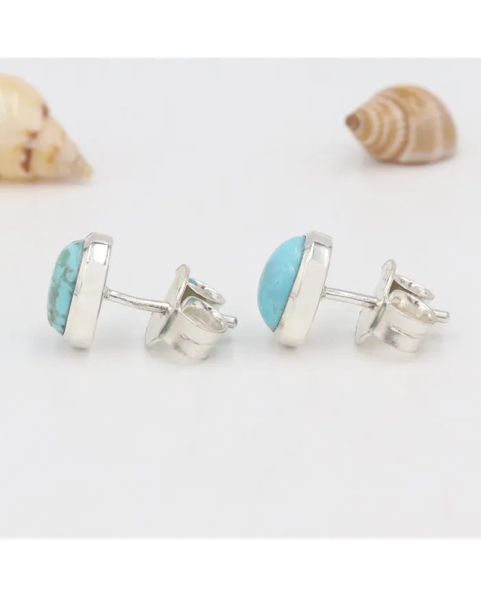 Arizona Turquoise Stud Earrings – Handmade 925 Sterling Silver Jewelry