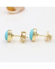 Arizona Turquoise Stud Earrings - Gold Plated 925 Silver Jewelry