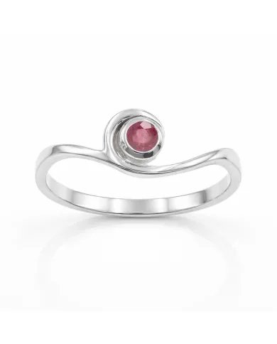 Natural Ruby Ring – 925 Sterling Silver Handmade Gemstone Swirl Jewelry
