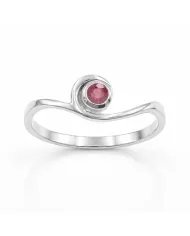 Natural Ruby Ring – 925 Sterling Silver Handmade Gemstone Swirl Jewelry