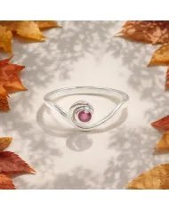 Natural Ruby Ring – 925 Sterling Silver Handmade Gemstone Swirl Jewelry