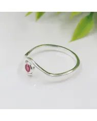 Natural Ruby Ring – 925 Sterling Silver Handmade Gemstone Swirl Jewelry