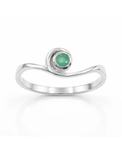 Natural Emerald Swirl Ring – 925 Sterling Silver Handmade Jewelry