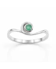 Natural Emerald Swirl Ring – 925 Sterling Silver Handmade Jewelry