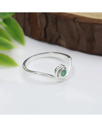 Natural Emerald Swirl Ring – 925 Sterling Silver Handmade Jewelry